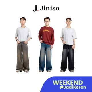 JINISO Oversize Baggy Loose Jeans Pria