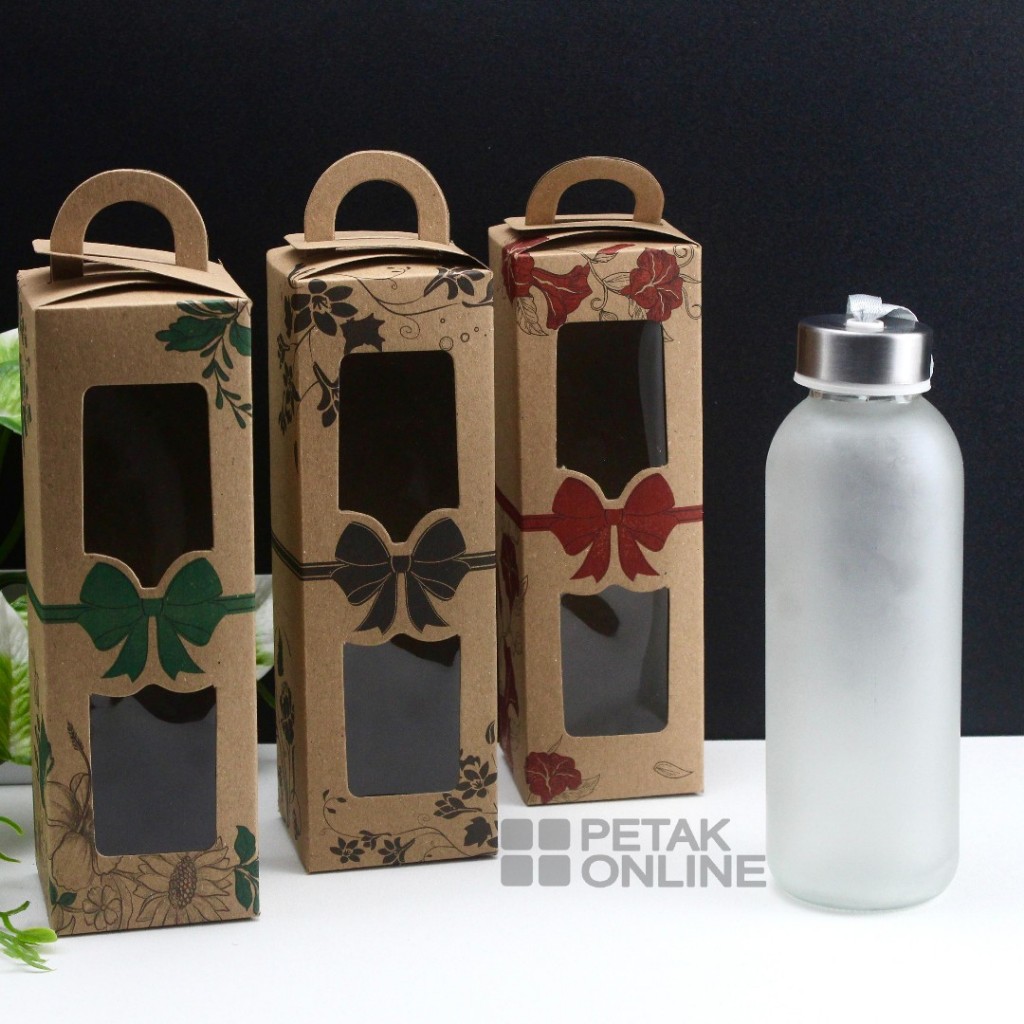 Jual Botol/ Tumbler Doff 420 ml Kemasan Box Tenteng Coklat | Shopee ...