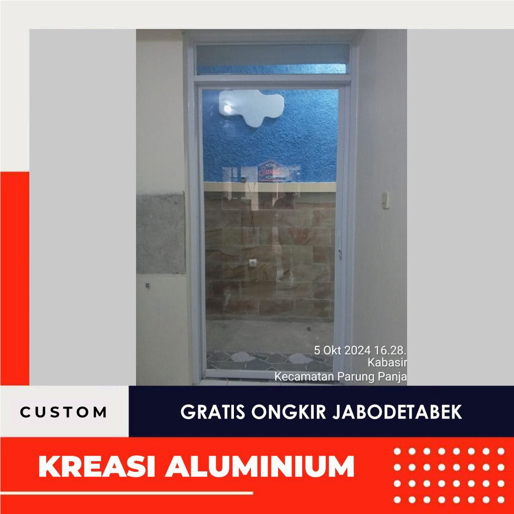 Jual Pintu Sliding 80x200 Full Kaca Aluminium Minimalis Model Sliding ...