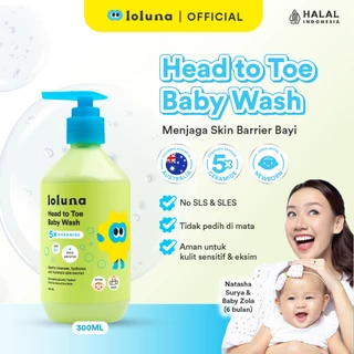 Loluna Head to Toe Wash 300ml - Sabun Sampo Mandi Perawatan Kulit Bayi dan Anak / Sabun untuk Newborn/ 5x Ceramide