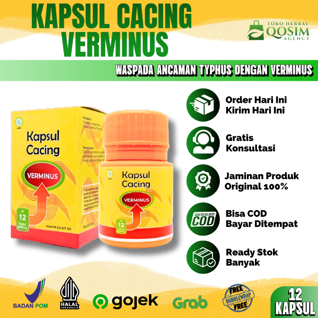 Jual Verminus Kapsul Cacing Vemint Obat Tipes DBD Penurun Demam Tinggi ...