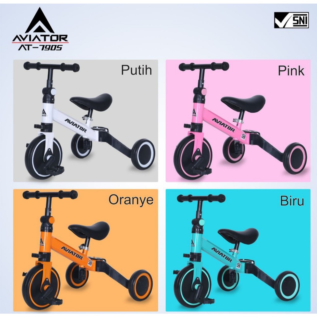 Jual Aviator AT7905 Sepeda Roda Tiga Anak/ Balance Bike Bisa Dilipat ...