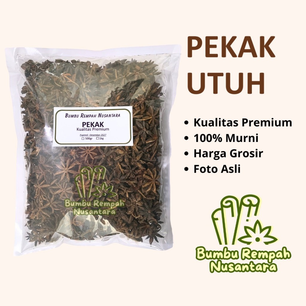 Jual Pekak utuh Bunga lawang 500g 1kg - Rempah Asli Murni | BUMBU ...
