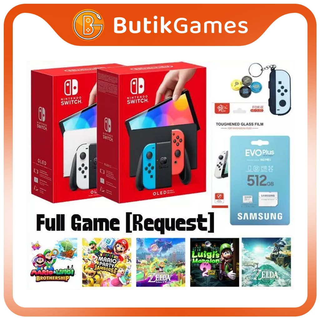 Nintendo Switch OLED Console CFW 128GB 256GB 512GB 1TB Full Game [Khusus  Instant Sameday]