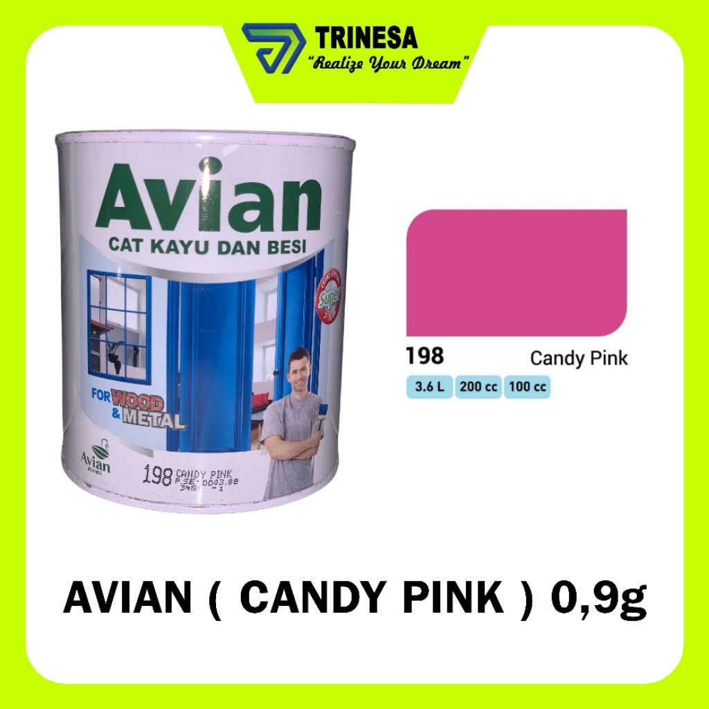 Jual Cat avian / Cat Kayu Dan Besi / 1Kg Warna Candy Pink | Shopee ...