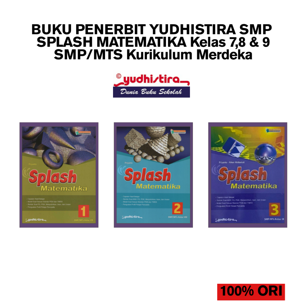 Jual BUKU PENERBIT YUDHISTIRA SMP SPLASH MATEMATIKA Kelas 7,8 & 9 SMP ...