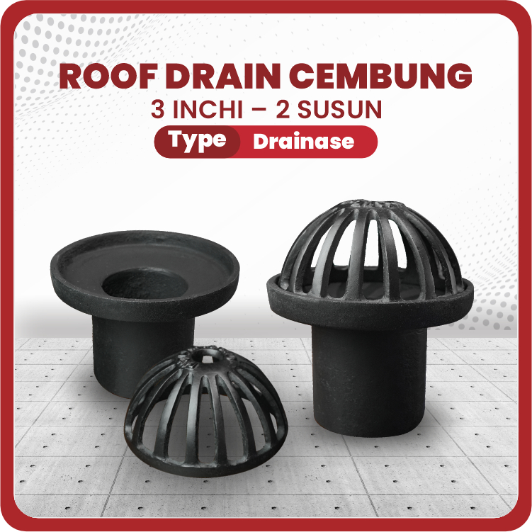 Jual FUTAKE - Roof Drain Cembung Cast Iron 3 Inch 2 Susun / Roof Drain ...