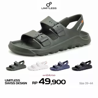 LIMITLESS Sendal Slop Pria Casual Sepatu Sandal Cowok Terbaru Sandal Gunung Kekinian - Size 39 - 44
