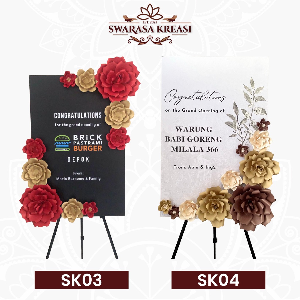 Jual Papan Bunga / Paper Flower Board 60 x 90 cm / Papan Ucapan Bunga ...