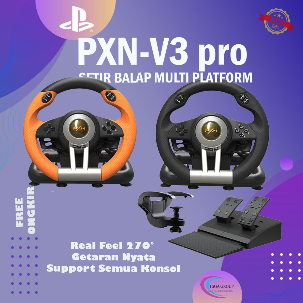 Jual PXN V3 Pro Stir Steer Stiran Game balap race PS3 PS4 PC Xbox One ...