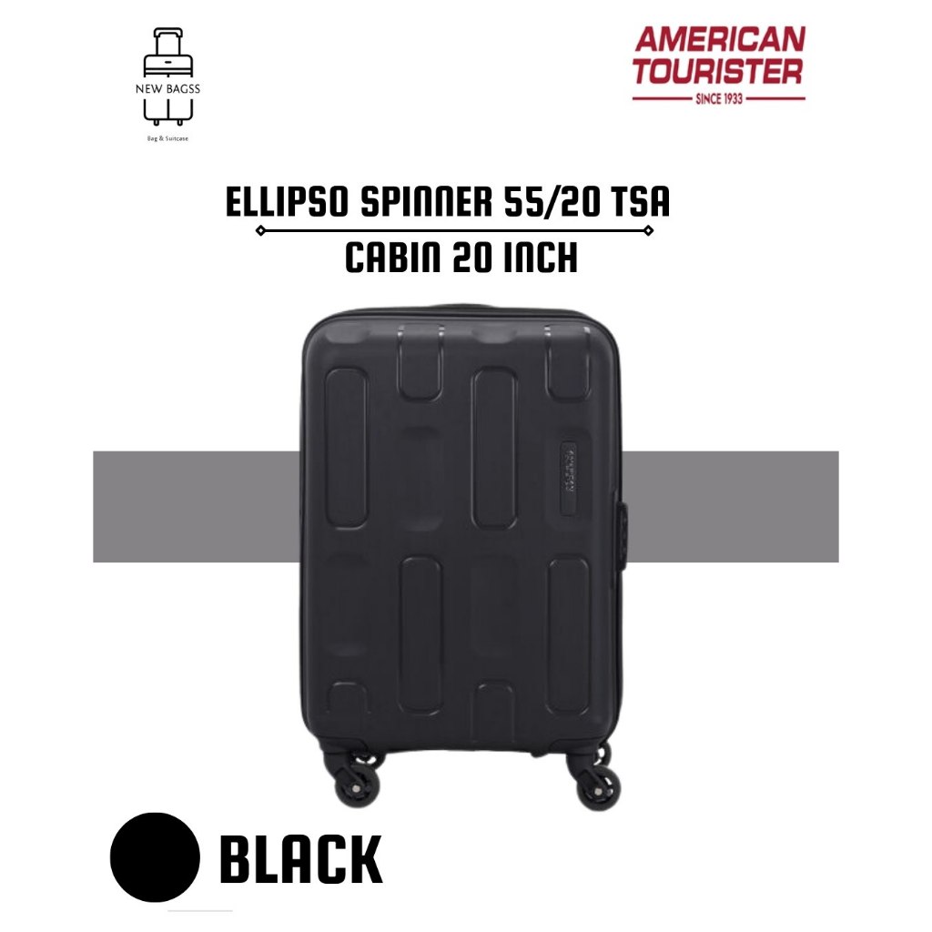 Jual Ellipso Spinner 55/20 Tsa Black / Koper cabin / Cabin 20 inch ...