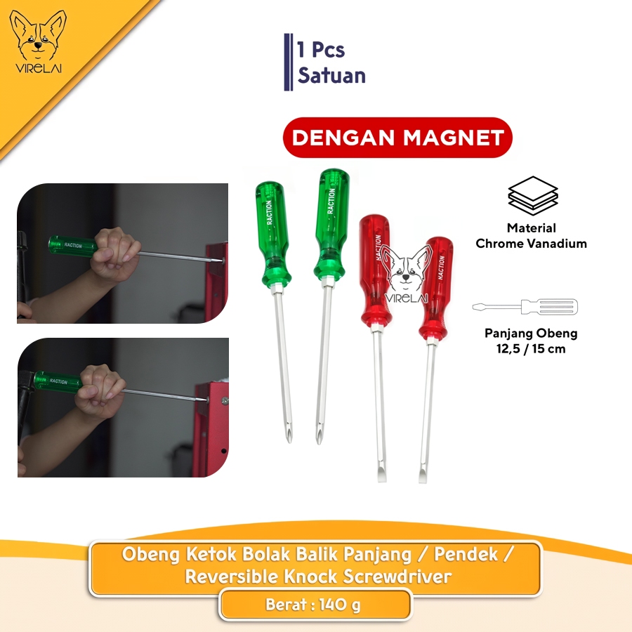 Jual Obeng Ketok Bolak Balik Panjang / Pendek / Reversible Knock ...