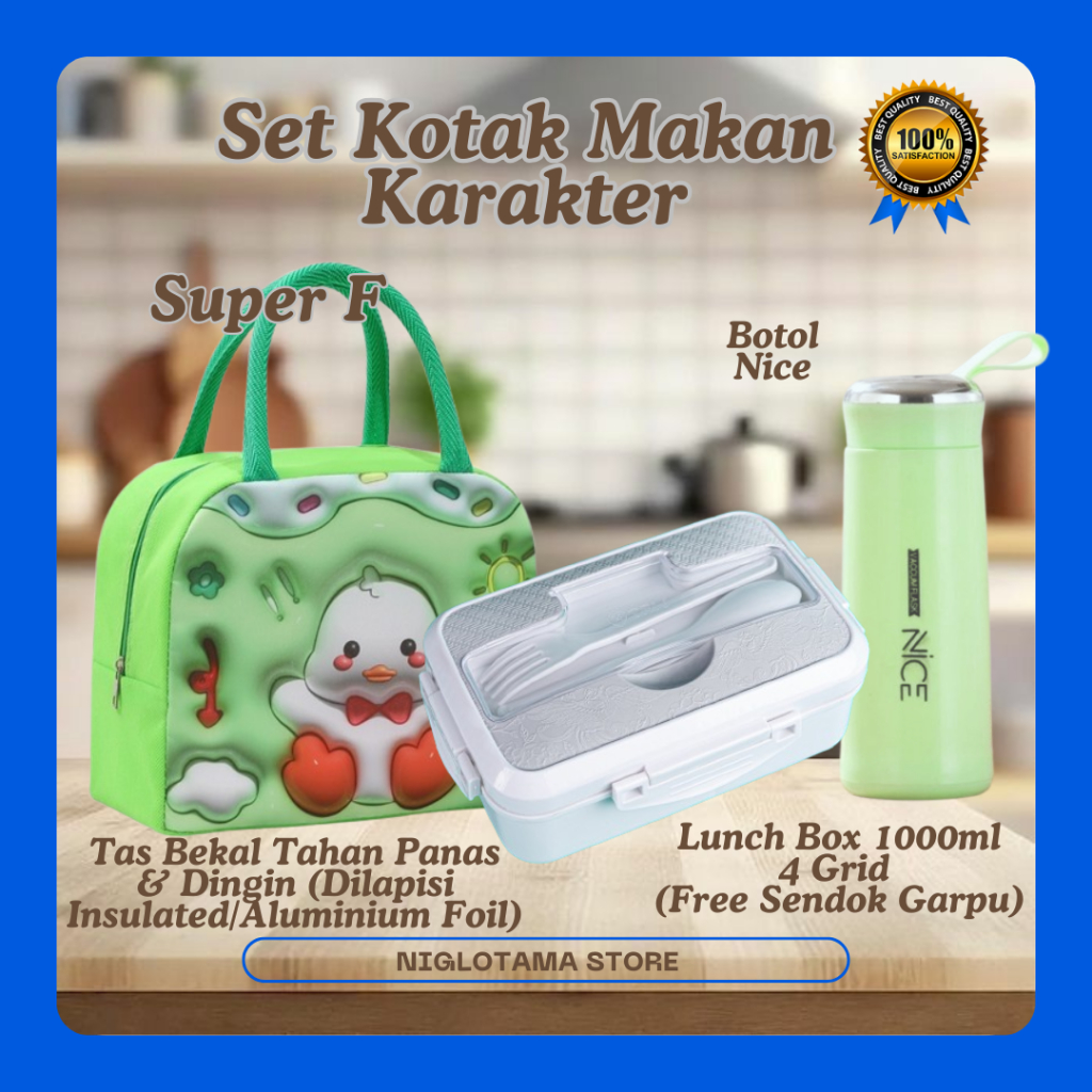 Jual SUPER F - Lunch Box Set Dengan Tas Tahan Panas Dingin / Kotak ...