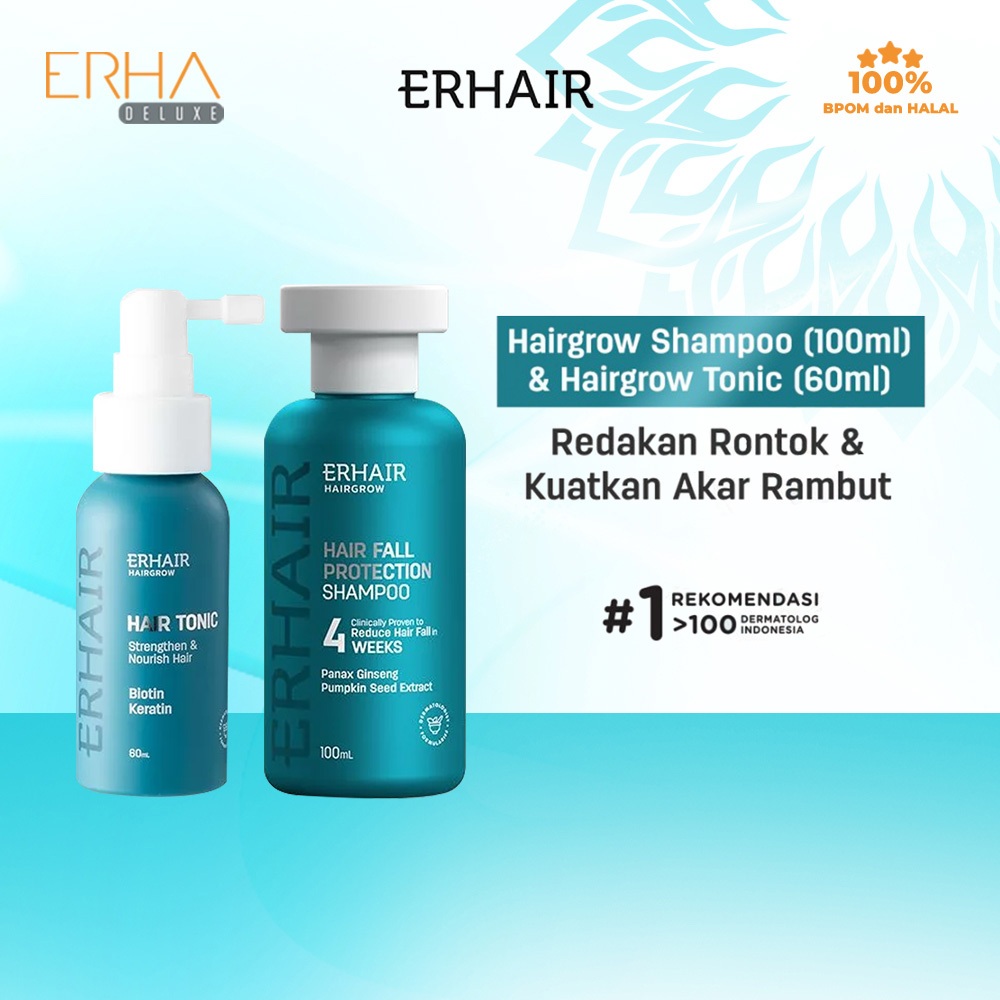 Jual ERHAIR Penumbuh Rambut Rontok - ERHA Hairgrow Shampoo 100 ml ...
