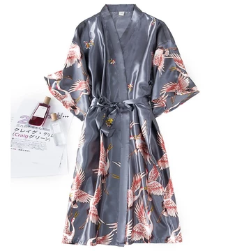 Ready Daster Kimono Panjang Baju Tidur Wanita Satin Premium Home Korea