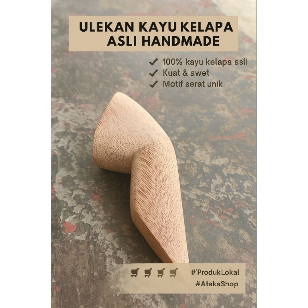 Jual Ulekan Kayu Kelapa Asli Handmade | Ulekan Tradisional Kuat & Awet ...