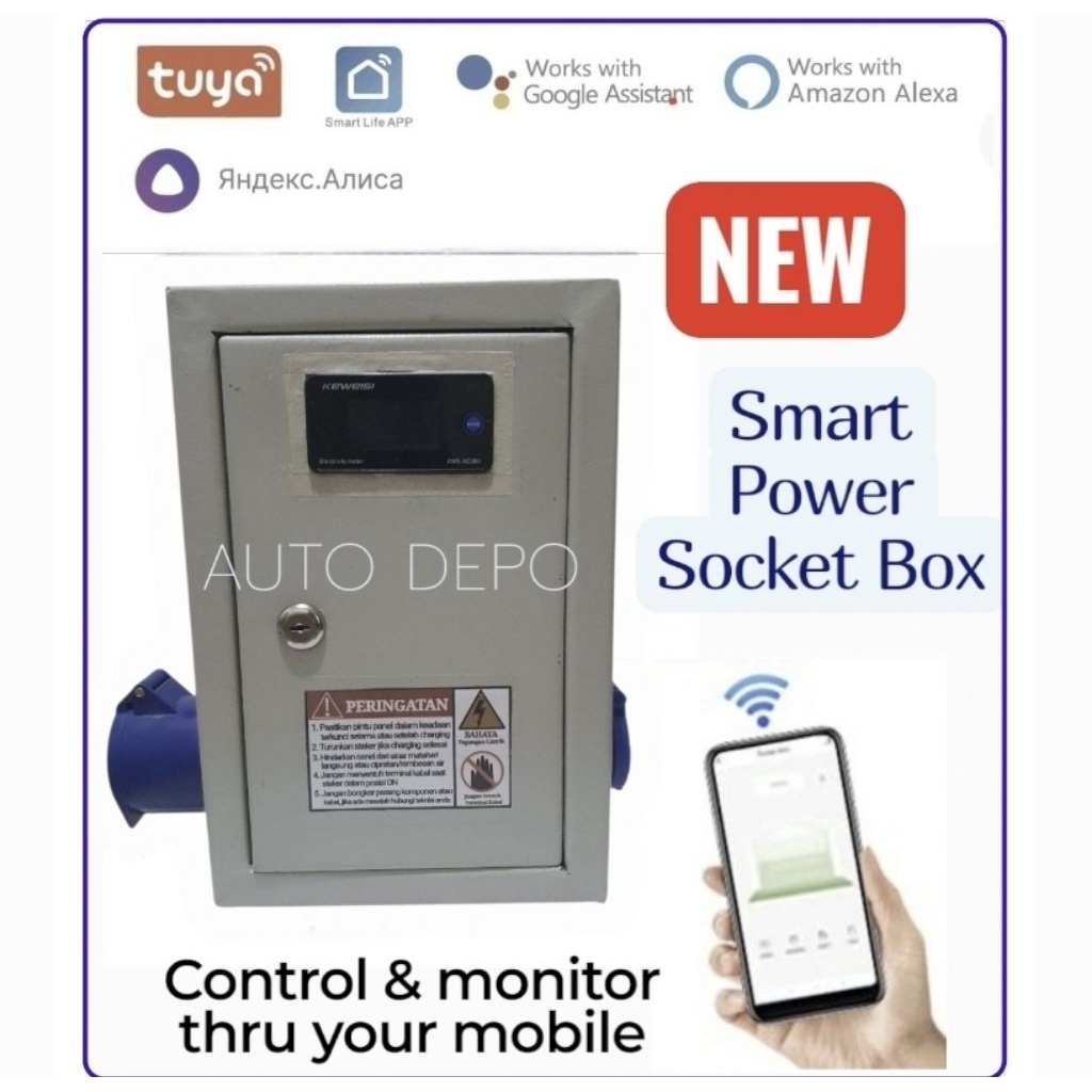Jual Smart Socket Box untuk EV Wall Charger 7kW, Wifi+ APP untuk EV ...