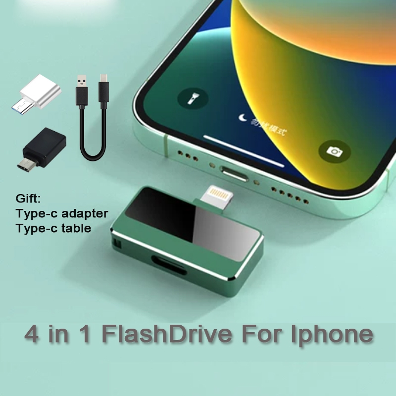 Jual FlashDrive 4 in 1 untuk iPhone 15/16 series,2TB Flash disk otg for ...