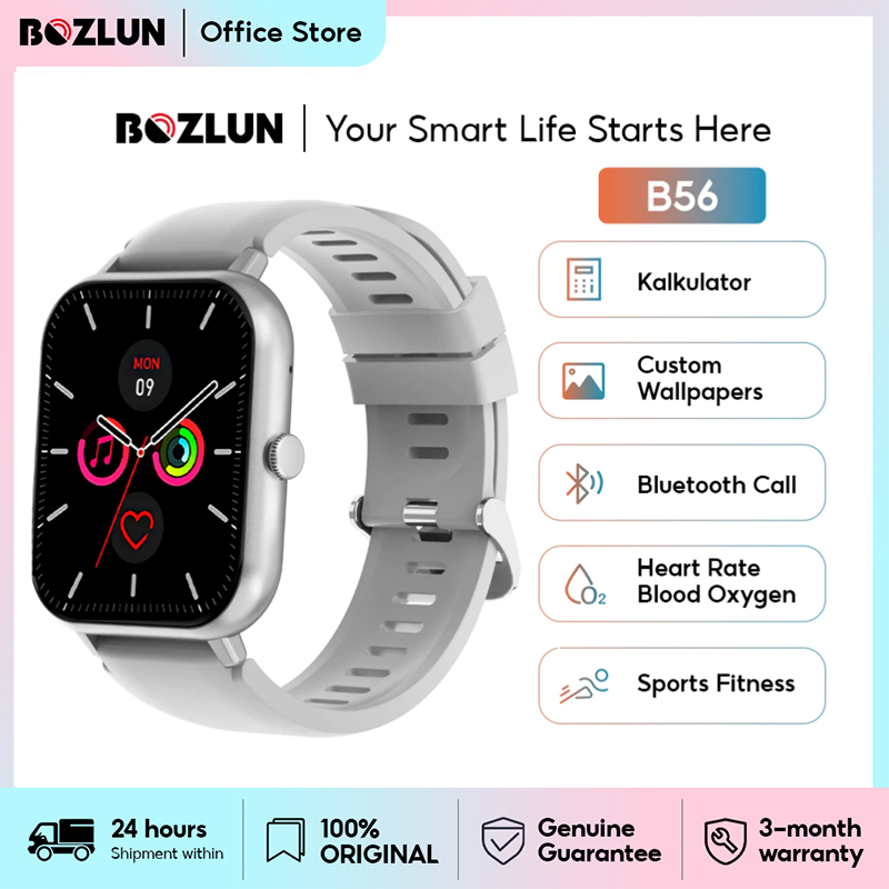 BOZLUN B56 smartwatch Jam tangan pintar pasangan deteksi denyut jantung  game kalkulator bluetooth call smart watch