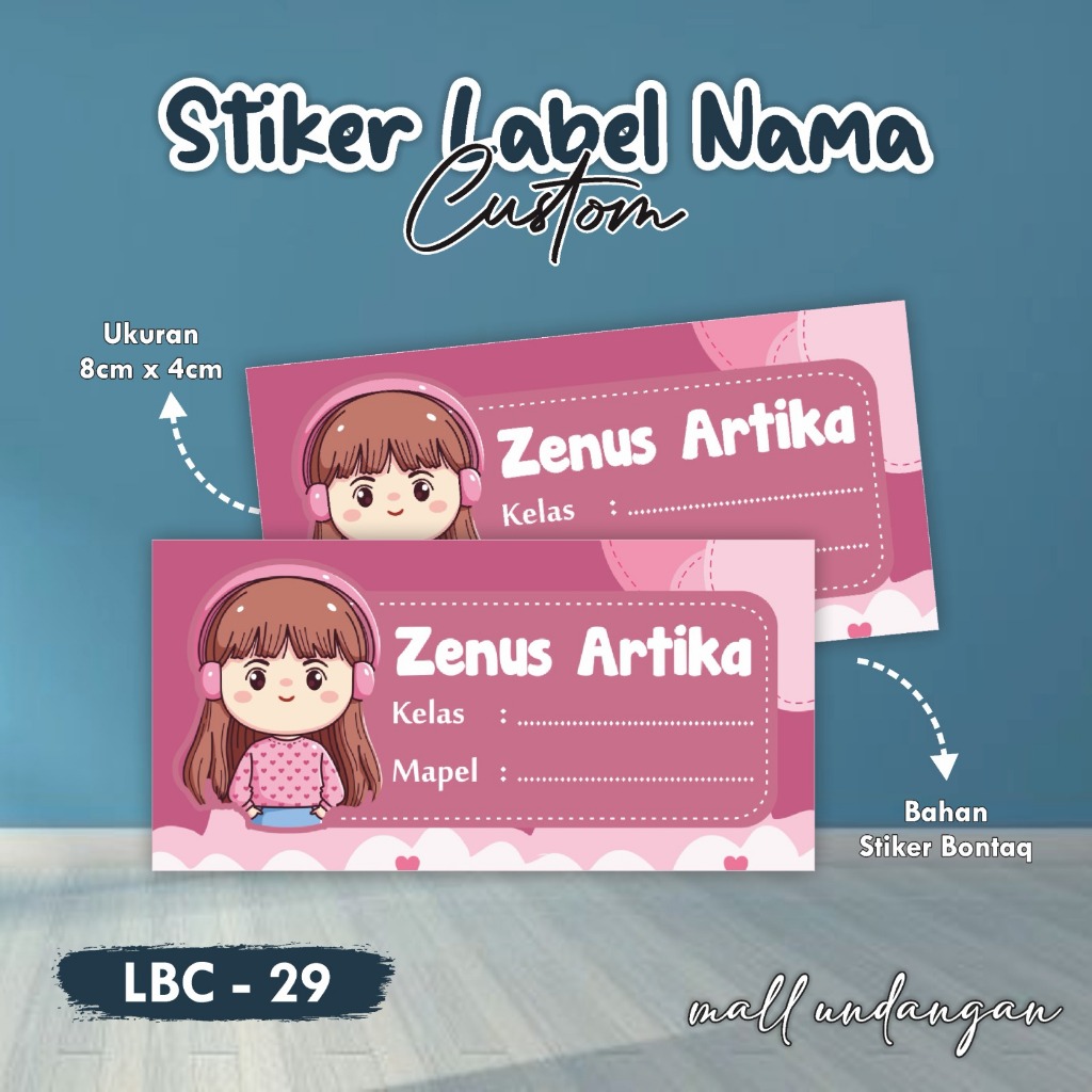 Jual STIKER LABEL BUKU CUSTOM KARAKTER - STIKER LABEL NAMA BUKU ANAK ...