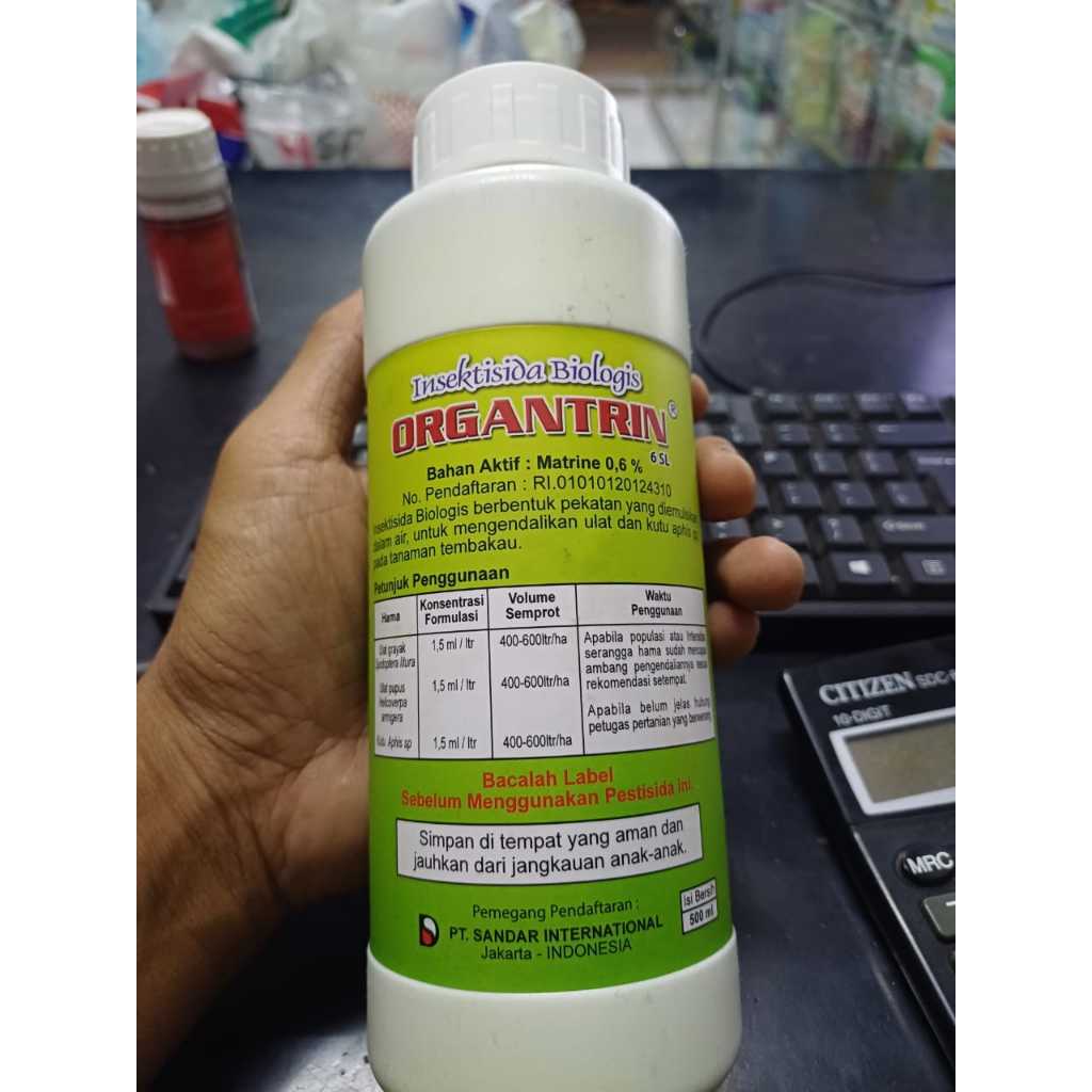 Jual INSEKTISIDA ORGANIK ORGANTRIN / MATRINE 0.6 % - 500ML | Shopee ...