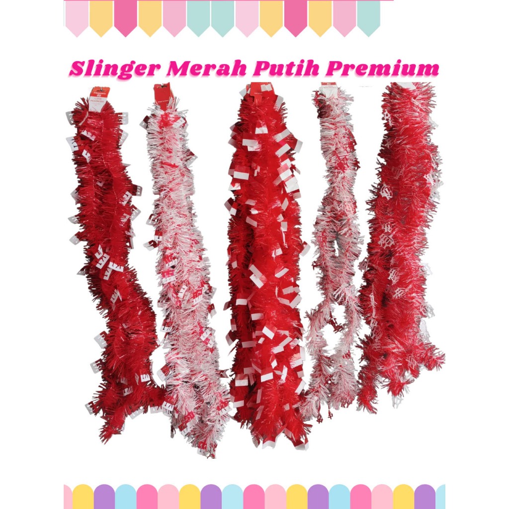 Jual 1 PCS X 2 M SLINGER RUMBAI BENDERA MERAH PUTIH 17 AGUSTUS Hiasan ...