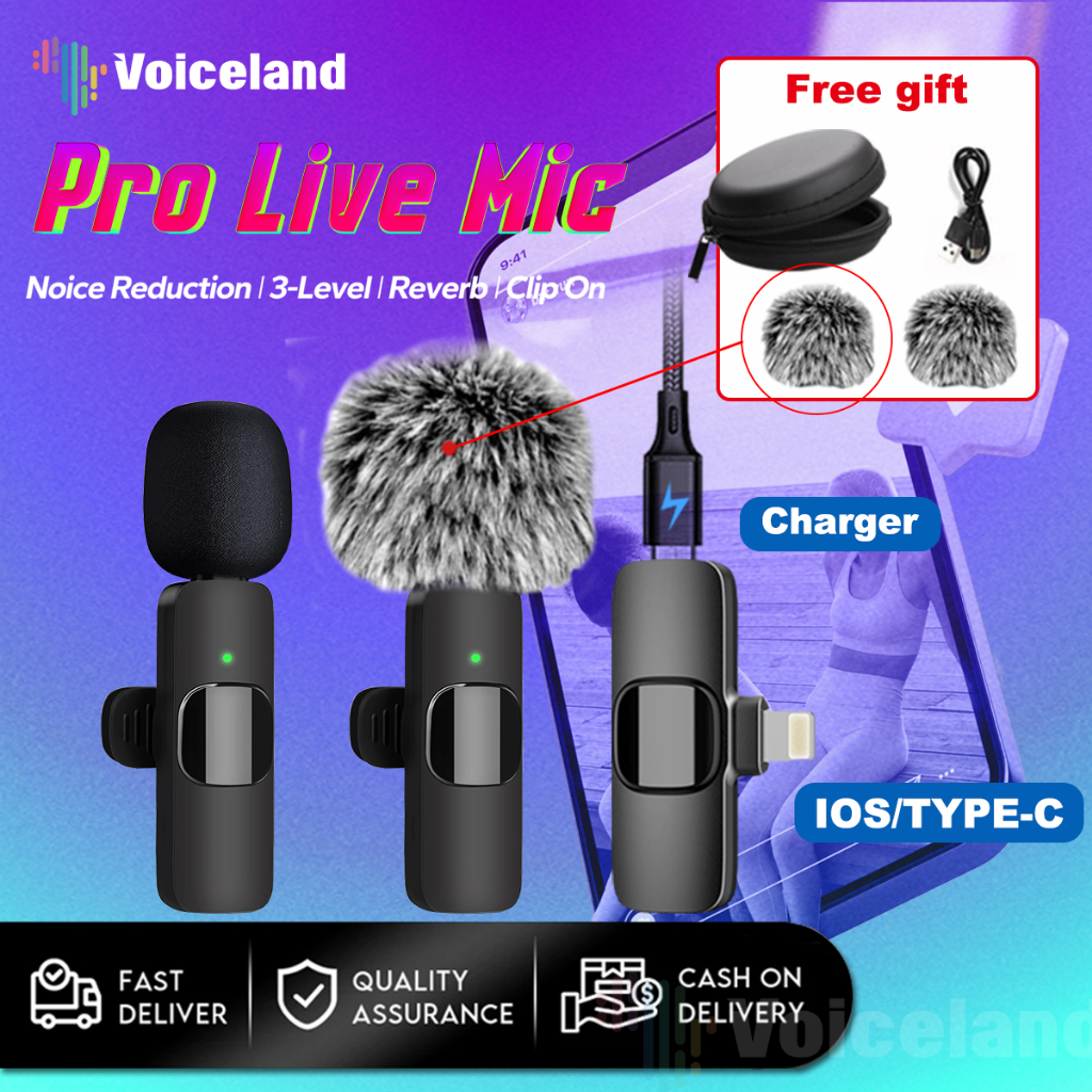 Jual Mic Wireless Clip On Audio Video pembuatan Rekaman Microphone HP ...
