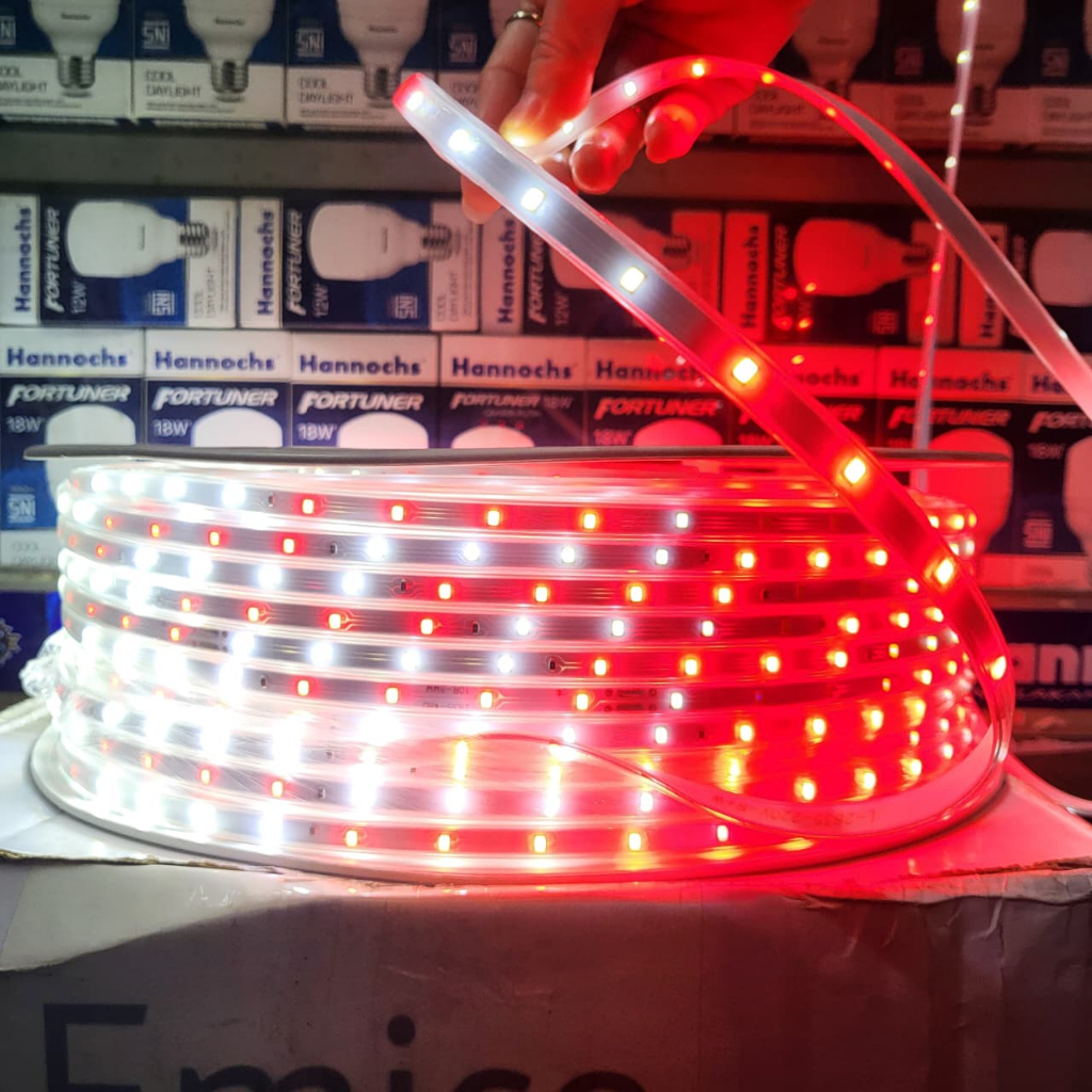 Jual PROMO!!! Lampu Led Strip Selang Merah Putih METERAN // Lampu Merah ...