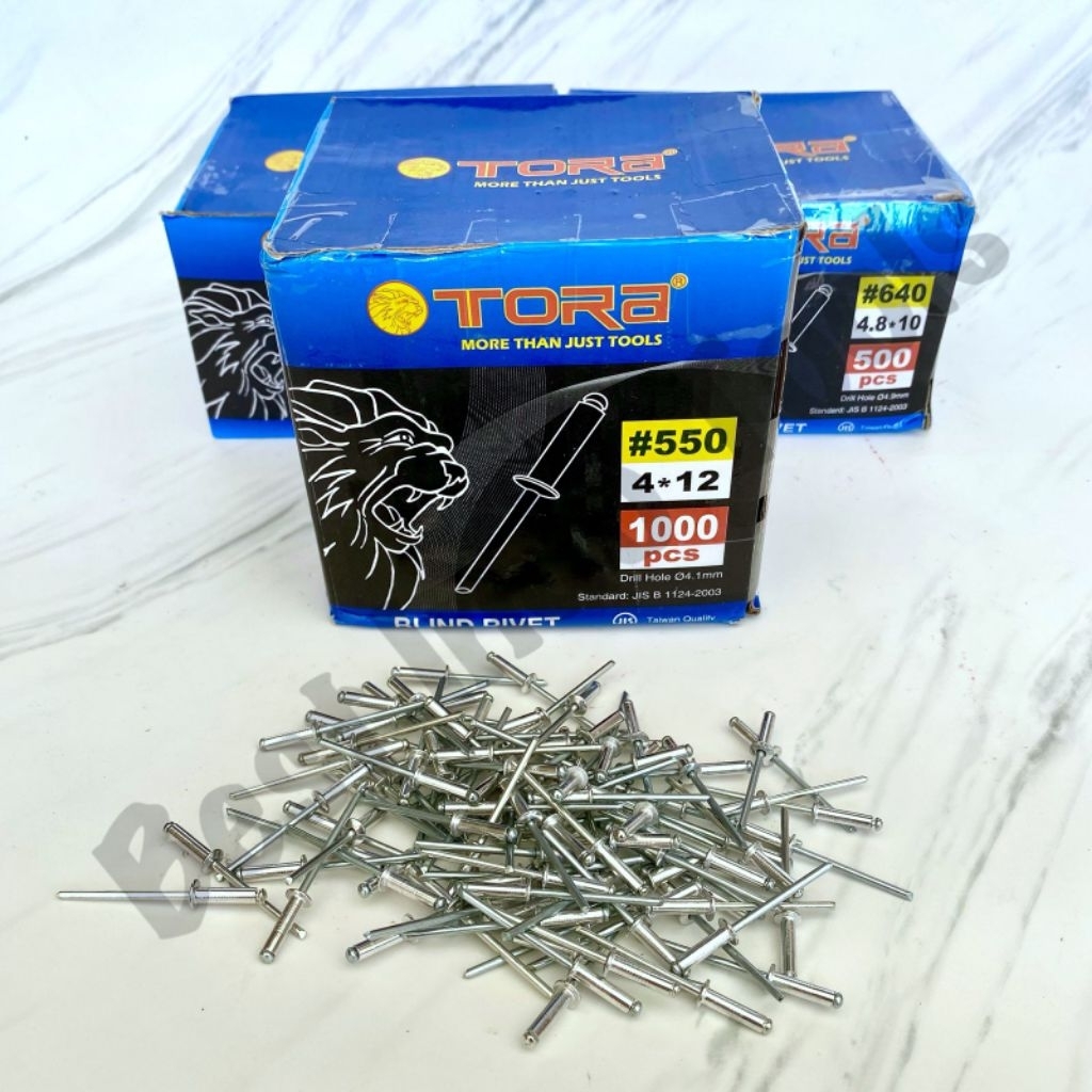 Jual 1 BOX PAKU RIVET TORA 429 435 440 450 540 550 640 649 675 UKURAN 3 ...