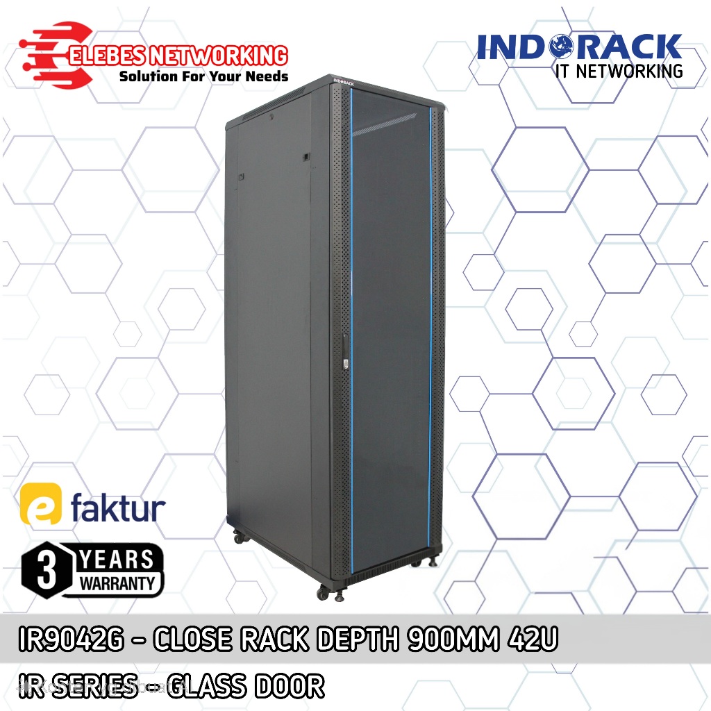 Jual IR9042G / IR9042D - Close Rack INDORACK 42U Depth 900mm Glass ...