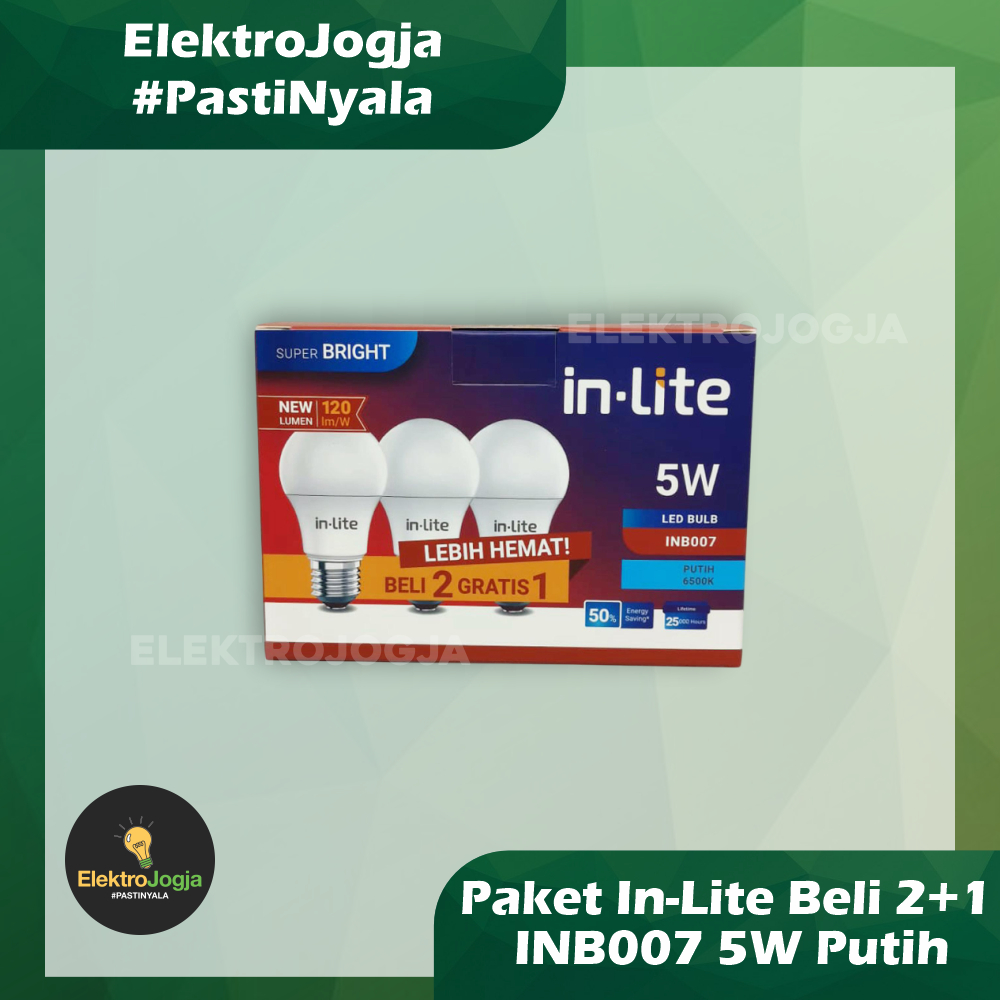 Jual Paket LED Inlite 5 Watt Putih Beli 2 Gratis 1 | Bohlam Led Inlite ...