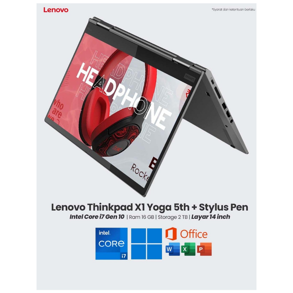 Jual Laptop Lenovo Thinkpad X1 Yoga Core i7 Gen 10 Ram 16 GB SSD 1 TB ...