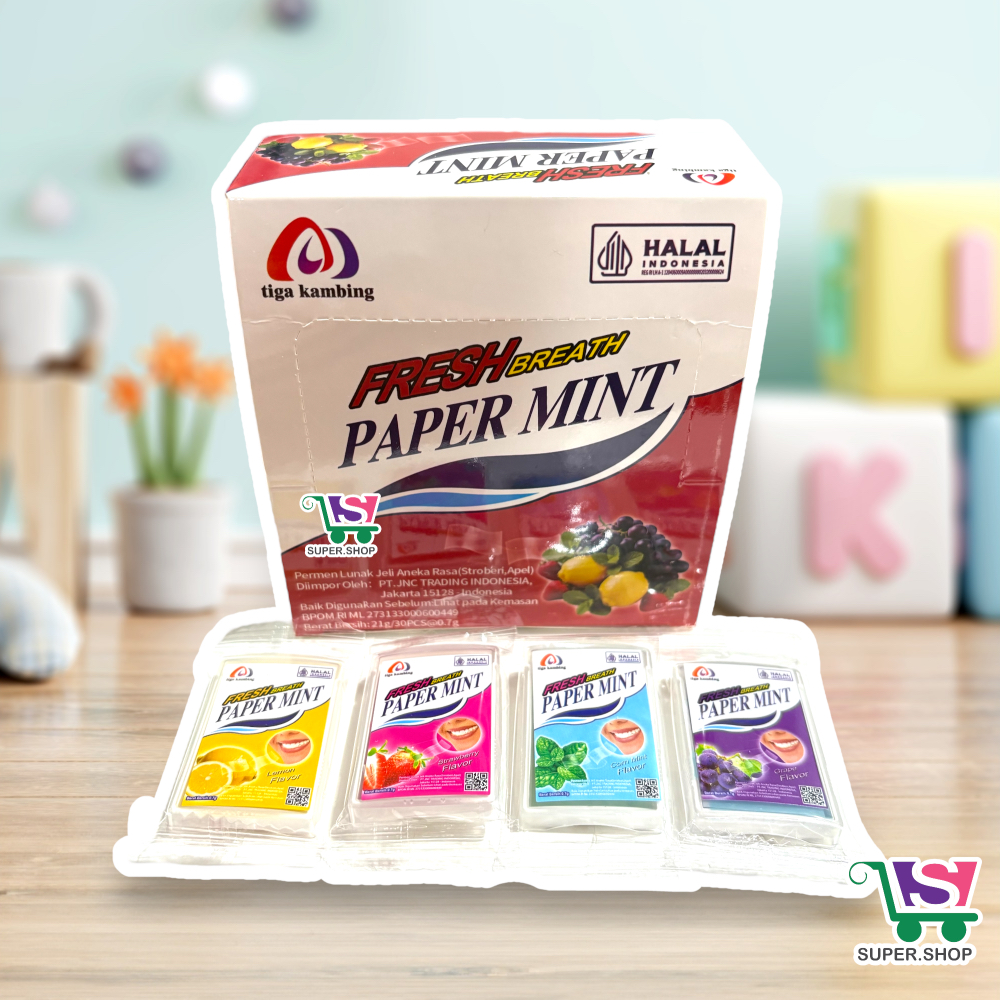 Jual Paper Mint Fresh Breath Permen Kertas Tipis Viral BOX (isi 30 pcs ...