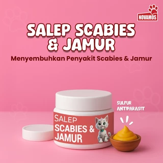 NOVAMOS Salep Scabies & Jamur 10g | Obat Gatal Kulit Kucing Anjing Aman Terjilat
