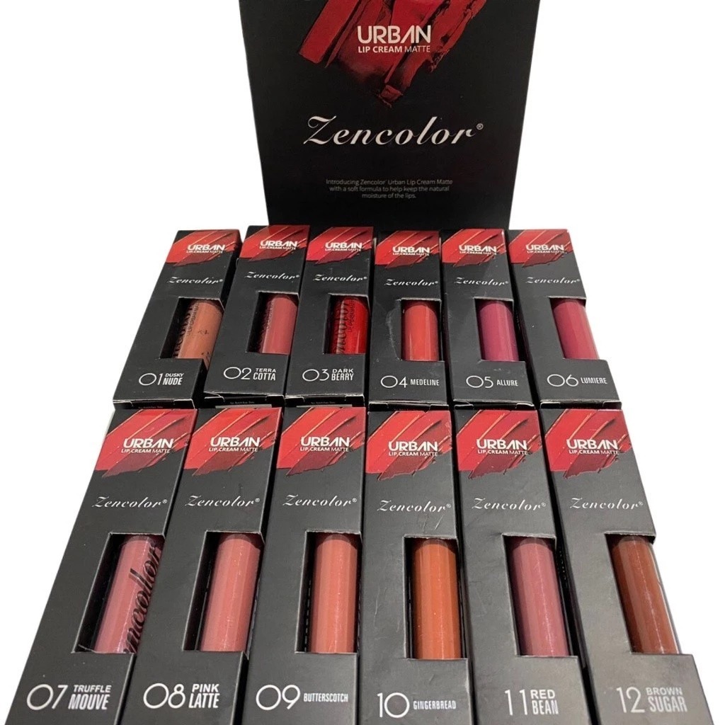 ORIGINAL ZENCOLOR Urban Lip Cream Vitamin E Matte Moisturizer Liquid Lipstik BPOM - Implora OMG HANASUI