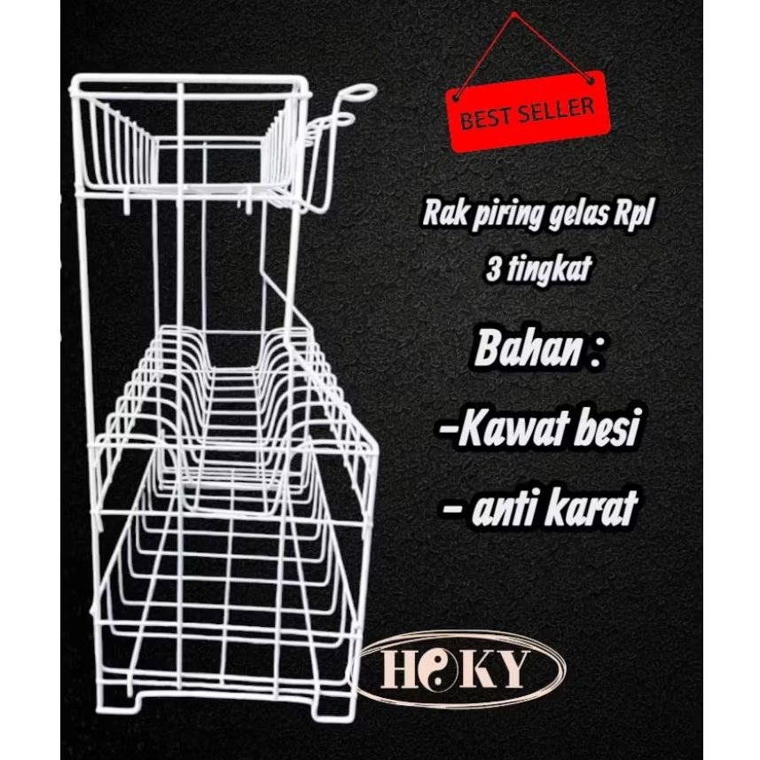 Jual RAK PIRING RPL 3 TINGKAT/RAK PIRING DAPUR DAN CANTOLAN GELAS/RAK ...