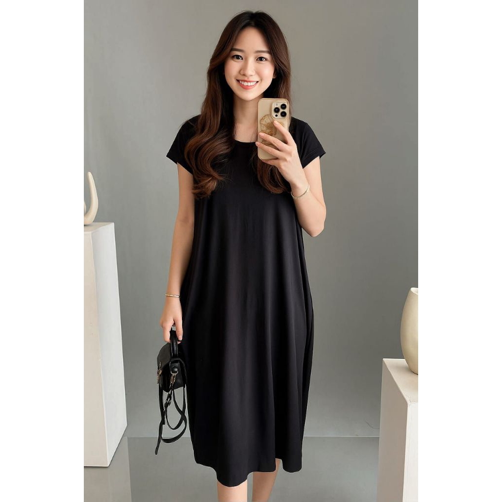 Jual DASTER MIDI POLOS SPANDEK premium MELAR / DRESS PANTAI / DASTER ...