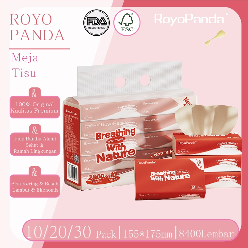 Jual [10/20/30 Pack] Royo Panda Tissue Wajah Tisu 155 * 175cm 4 Lapis ...