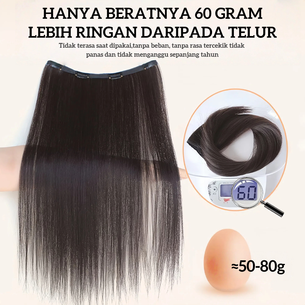 Jual Rambut palsu wanita model tipis satu potong rambut lurus untuk ...
