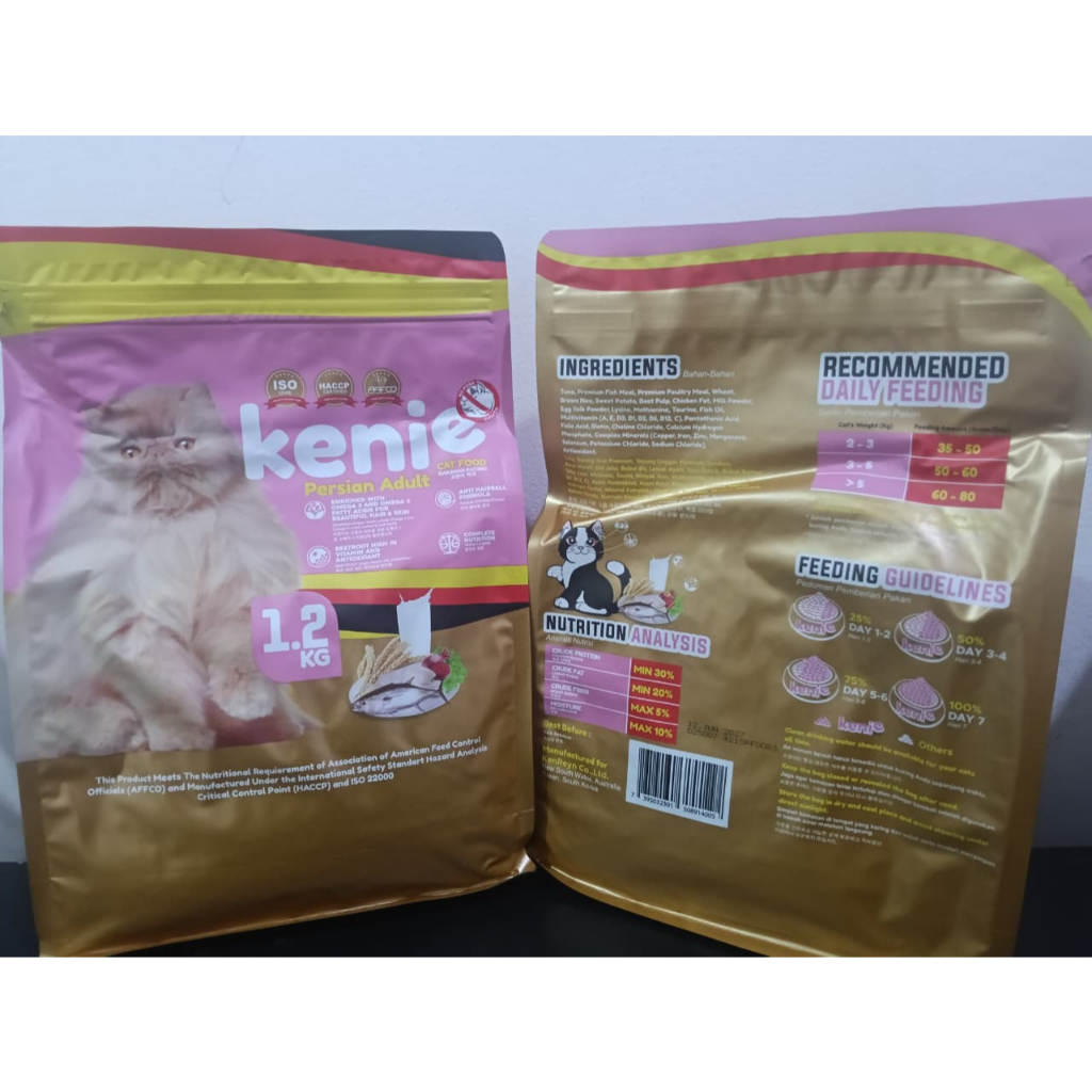 Jual KENIE CAT FOOD ORIGINAL PERSIAN ADULT KITTEN 1,2KG | Shopee Indonesia