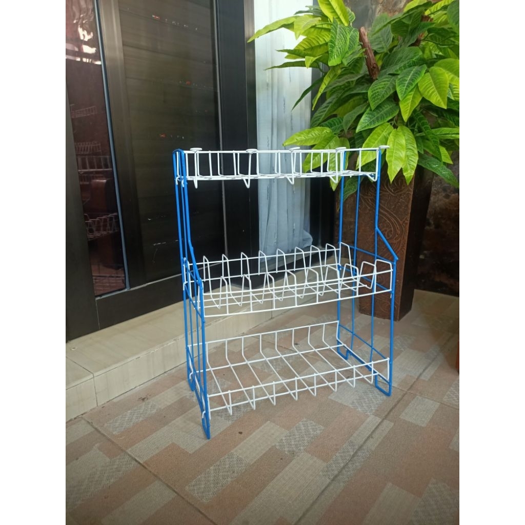 Jual Rak piring RPL 3 Susun besi anti karat kuat kokoh bahan tebal ...