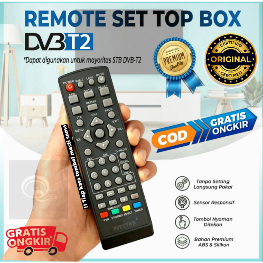 Jual Remot Set Top Box DVBT2 / Remote STB DVB T2 | Shopee Indonesia