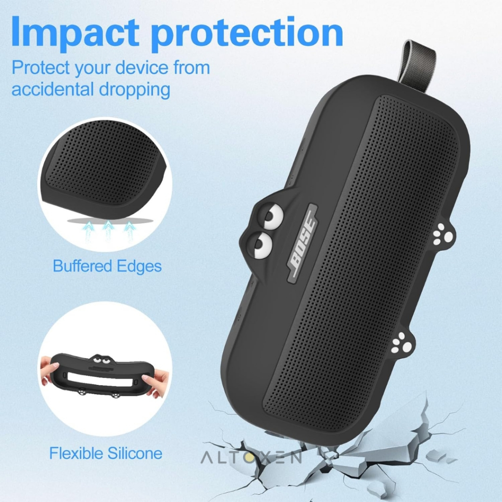 Custodia In Silicone Con Tracolla Per Bose SoundLink Flex 2 (2° Gen.) - Protezione Antigraffio E Trasporto