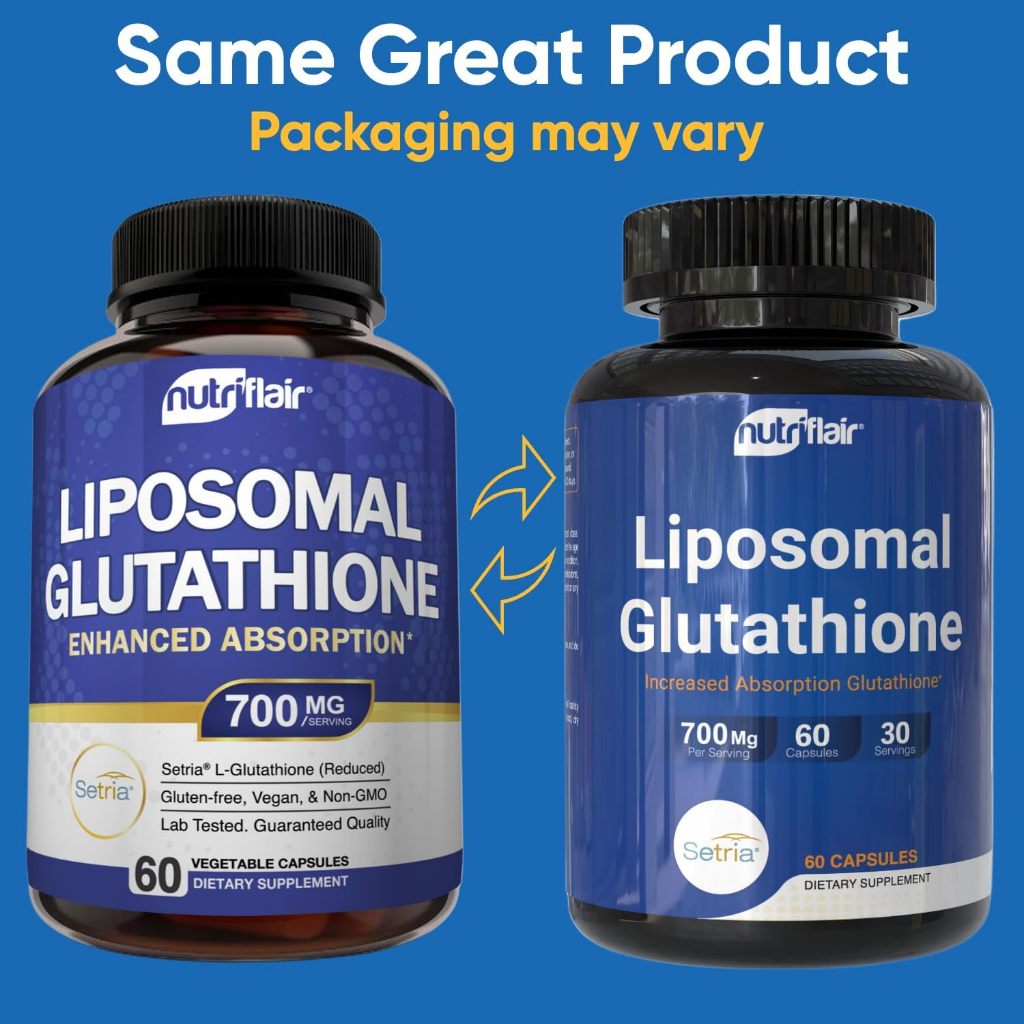 Jual NutriFlair Liposomal Glutathione Supplement 700mg – Setria® Reduced L- Glutathione, 60 Capsules