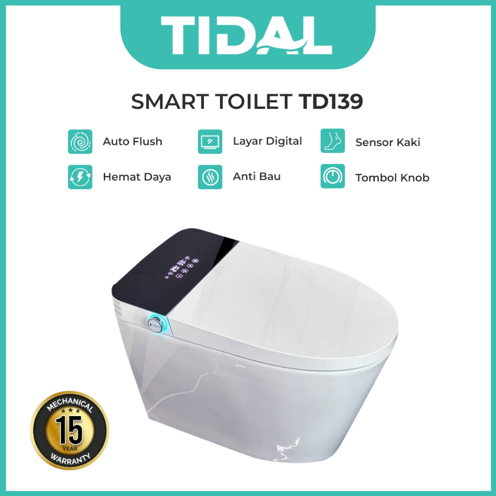 Smart Toilet Kloset Duduk Automatic Rough-in 30 cm / 50 cm Tidal TD139/TD163