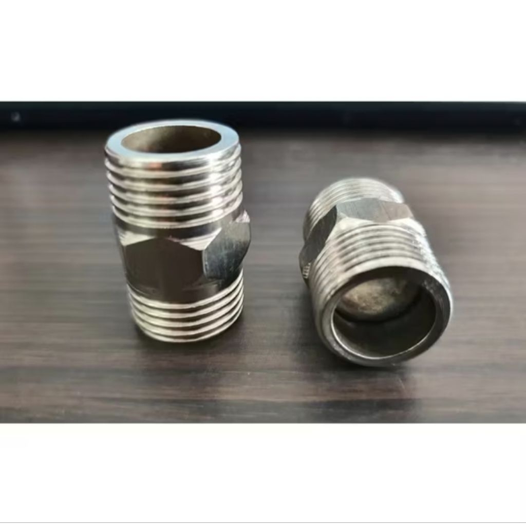 Jual DOUBLE NEPPLE 1/2 x 1/2 STAINLESS DOBELNEPEL SAMBUNGAN FITTING ...