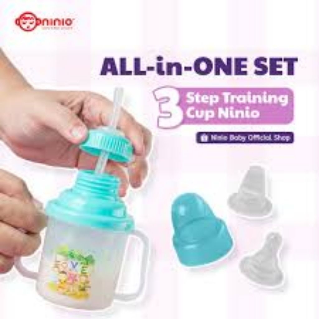 Jual Ninio all in one set 3 step training cup 3+ mounths | Shopee Indonesia