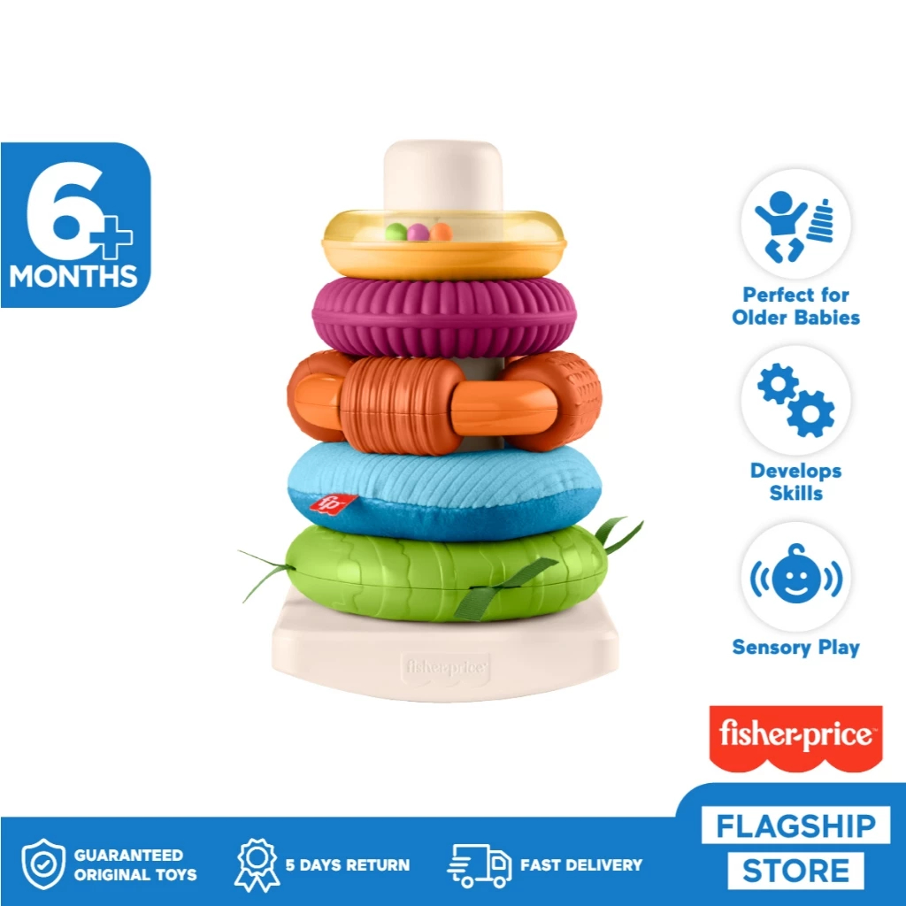 Jual Fisher Price Sensory Rock-A-Stack Roly-Poly Stacking Toy - Mainan ...