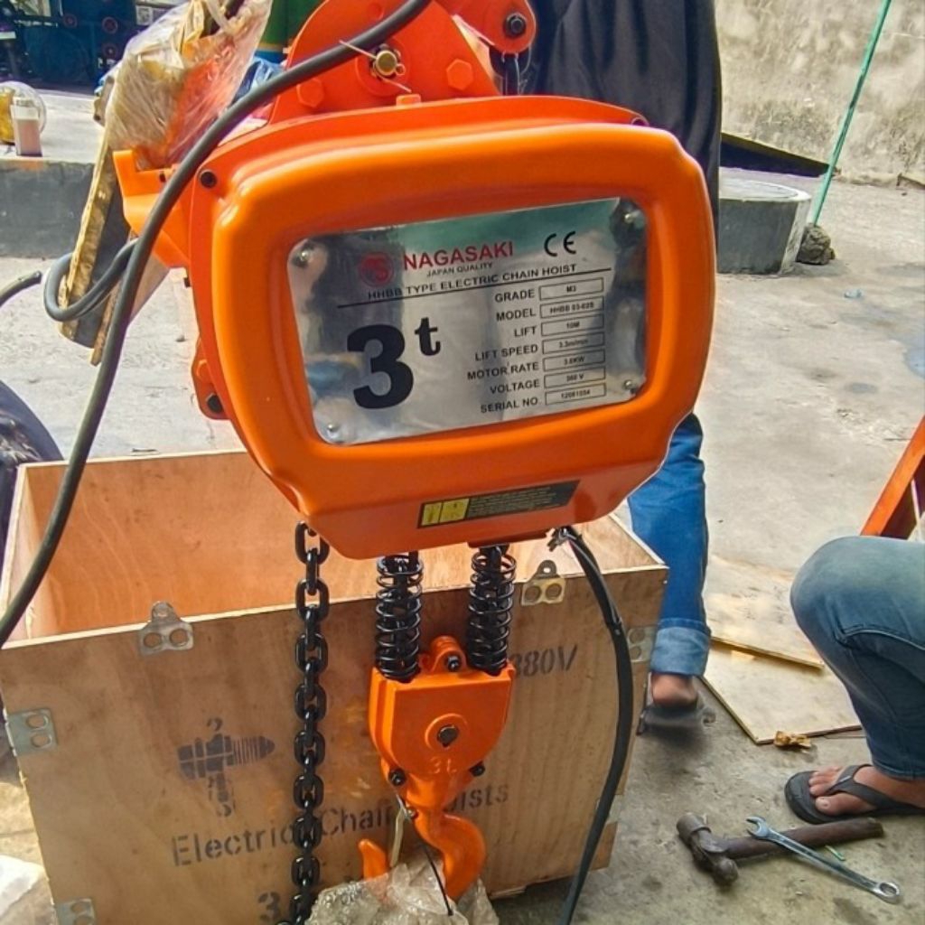 Jual Electric chain hoist 3 ton x 6 meter/12 meter ( Double rantai/2 ...
