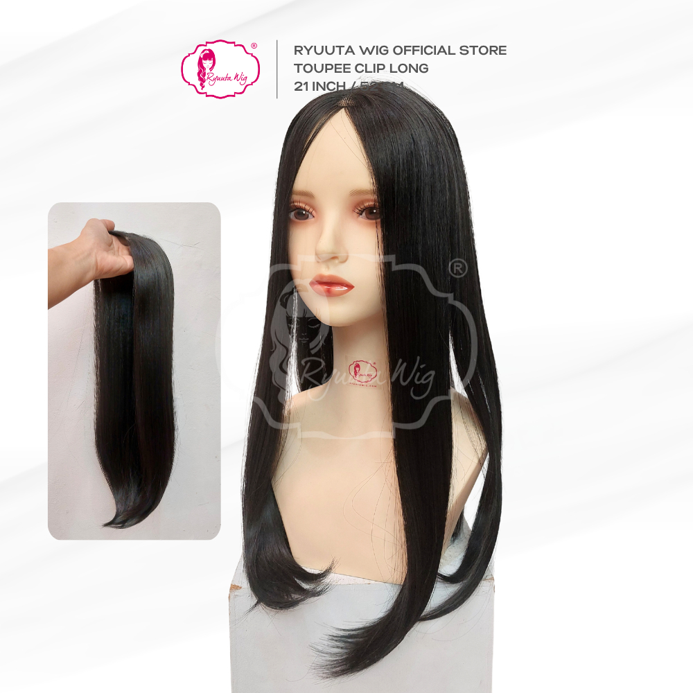 Jual Ryuuta Wig Toupee Lace Lurus Panjang Premium Clips Hitam